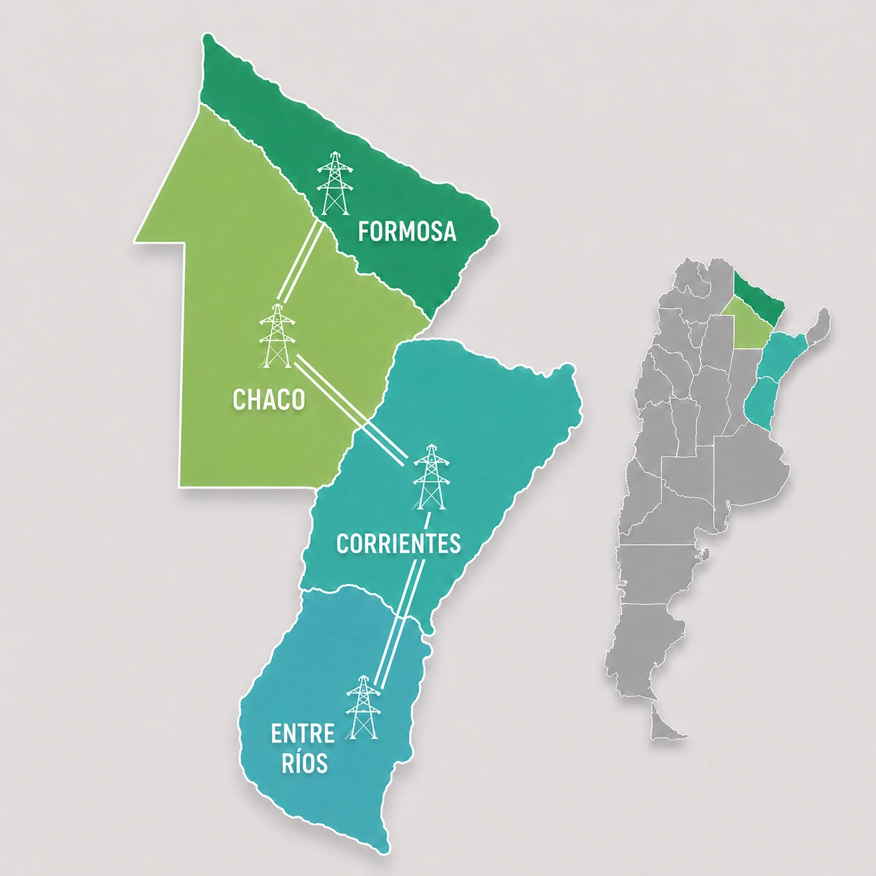 Mapa de la red de TRANSNEA en el NEA